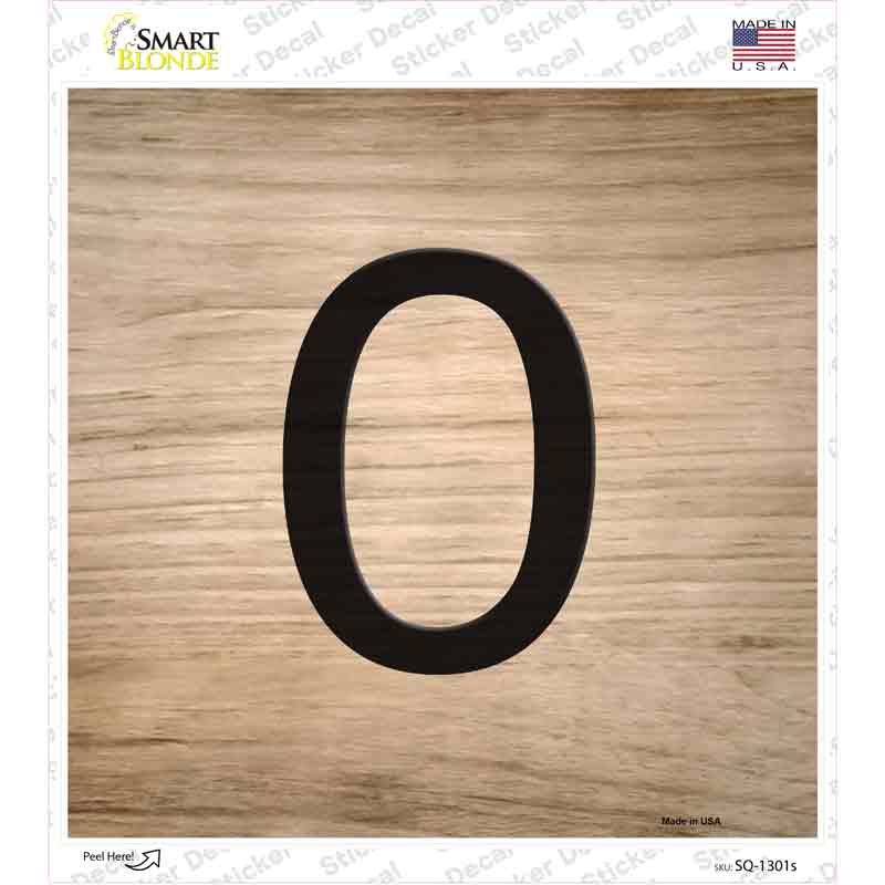 SQ-1301s-M 6 x 6 in. 0 Number Tiles Novelty Square Sticker Decal - Medium