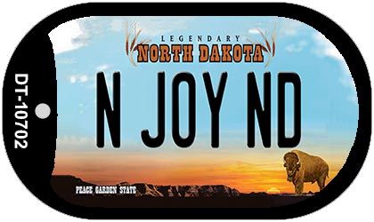 DT-10702 N Joy ND North Dakota Novelty Metal Dog Tag Necklace - 3.5 x 2 in -  Smart Blonde