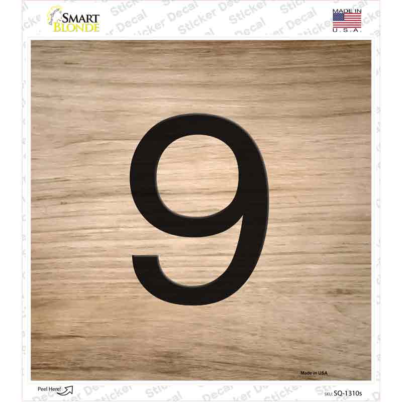 SQ-1310s-M 6 x 6 in. 9 Number Tiles Novelty Square Sticker Decal - Medium