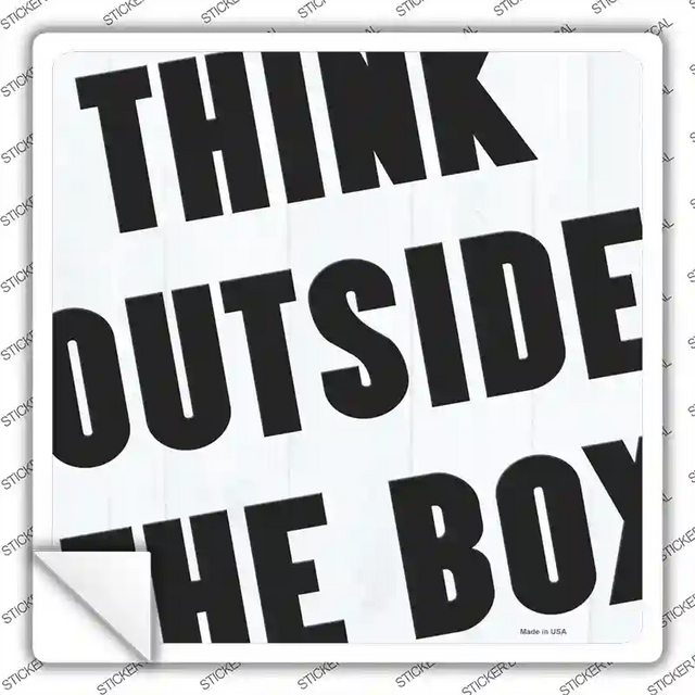 SQ-1394s-L 9 x 9 in. Think Outside the Box Novelty Square Sticker Decal - Large