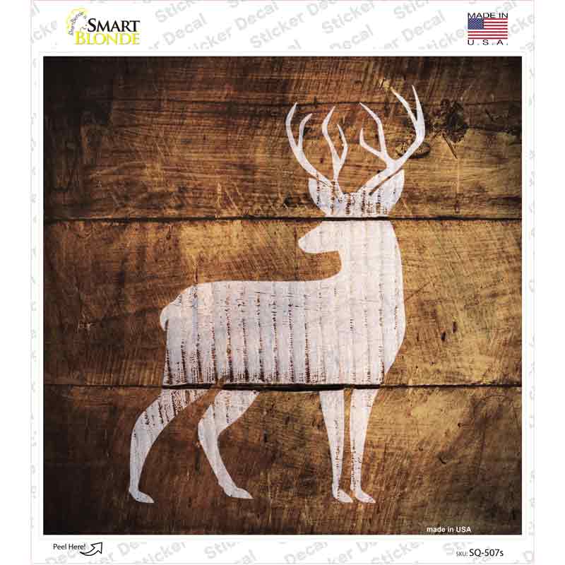 SQ-507s-M 6 x 6 in. Deer Painted Stencil Novelty Square Sticker Decal - Medium