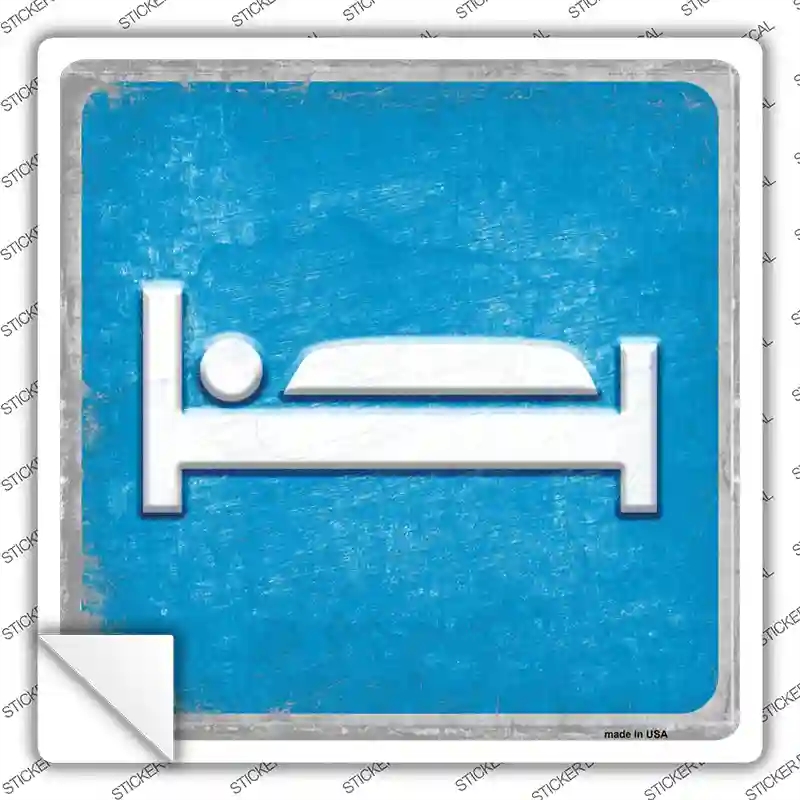 SQ-878s-S 3 x 3 in. Bed Novelty Square Sticker Decal - Small