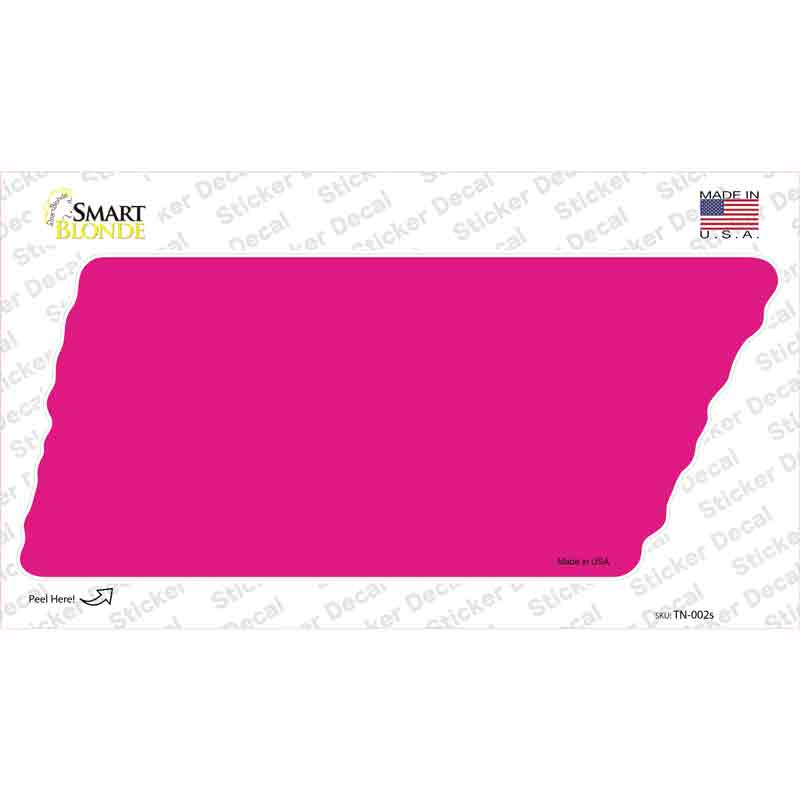 TN-002s-M 6.75 x 3 in. Pink Solid Novelty Tennessee Shape Sticker Decal - Medium