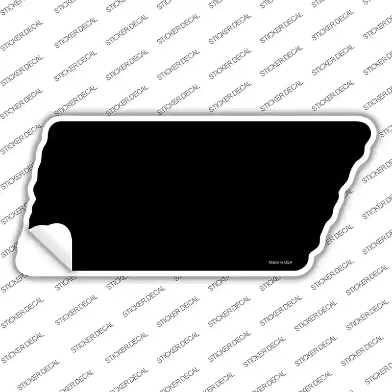 TN-012s-S 3.37 x 1.5 in. Black Solid Novelty Tennessee Shape Sticker Decal - Small