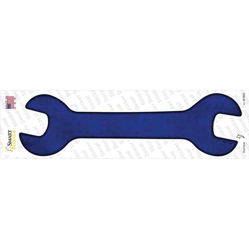 W-005s-M 8 x 2.5 in. Blue Oil Rubbed Novelty Wrench Sticker Decal - Medium