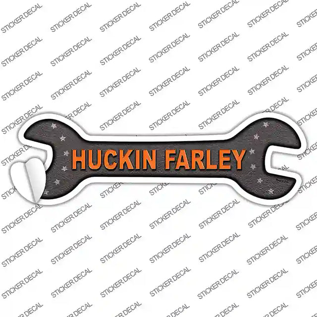 W-034s-L 12 x 3.7 in. Huckin Farley Novelty Wrench Sticker Decal - Large