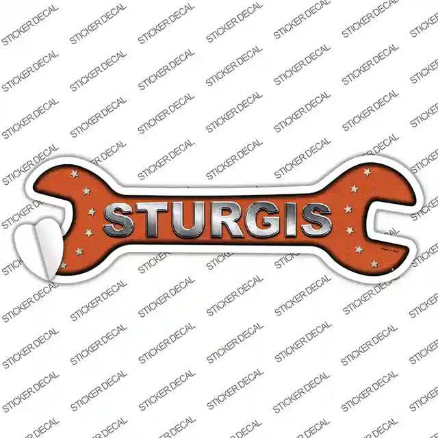 W-078s-L 12 x 3.7 in. Sturgis Novelty Wrench Sticker Decal - Large