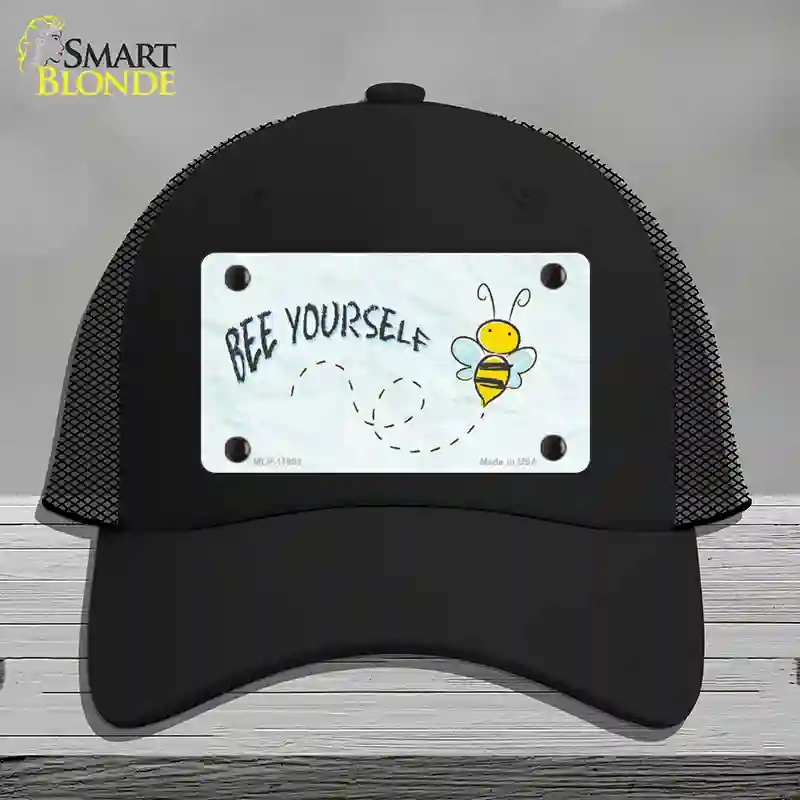 HAT01-MLP-11891 4 x 2.2 in. Bee Yourself Novelty License Plate Hat, Black - Mesh