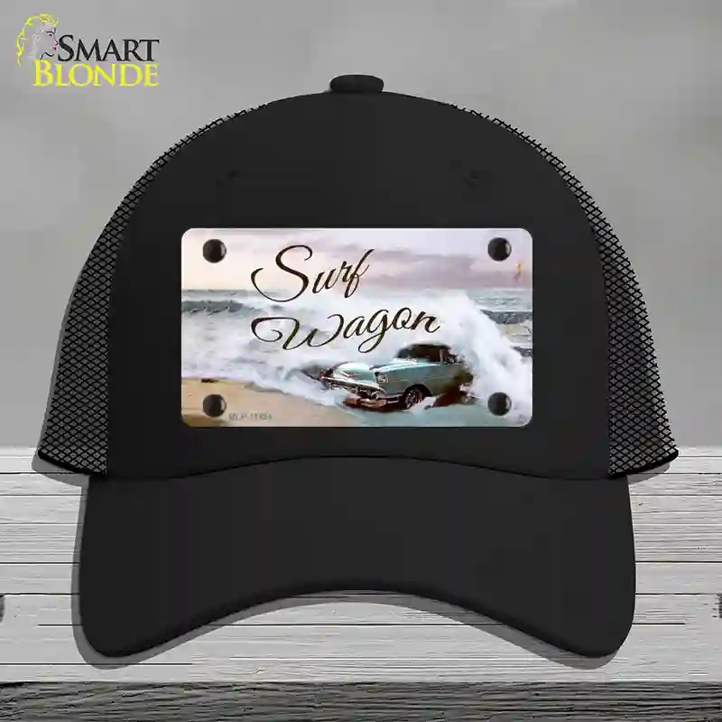 HAT01-MLP-11894 4 x 2.2 in. Surf Wagon Novelty License Plate Hat, Black - Mesh