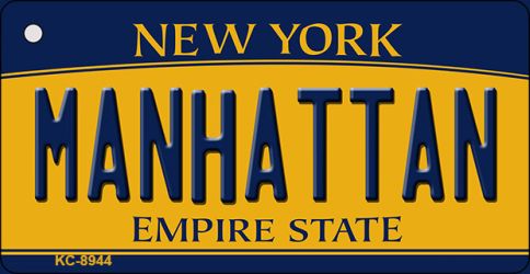 KC-8944 Manhattan New York State License Plate Key Chain - 3.5 x 2 in.