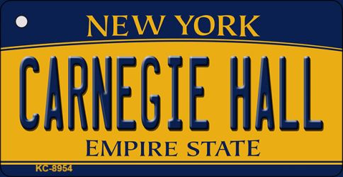 KC-8954 Carnegie Hall New York State License Plate Key Chain - 3.5 x 2 in.