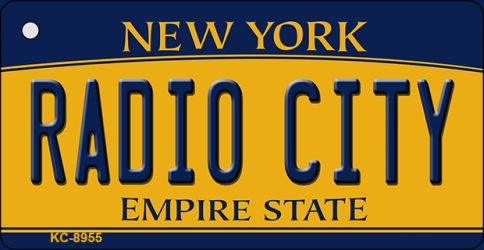 KC-8955 Radio City New York State License Plate Key Chain - 3.5 x 2 in.