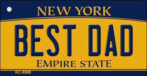 KC-8988 Best Dad New York State License Plate Key Chain - 3.5 x 2 in.