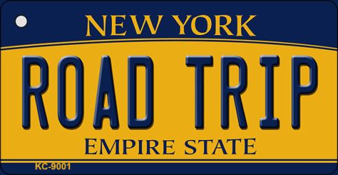KC-9001 Road Trip New York State License Plate Key Chain - 3.5 x 2 in.