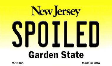 M-10165 Spoiled New Jersey State License Plate Magnet - 3.5 x 2 in.