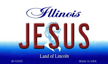 M-10305 Jesus Illinois State License Plate Magnet - 3.5 x 2 in.
