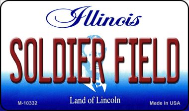 M-10332 Soldier Field Illinois State License Plate Magnet - 3.5 x 2 in.