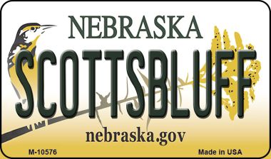 M-10576 Scottsbluff Nebraska State License Plate Magnet - 1 x 2 in.