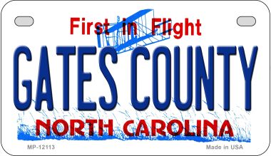 Gates County North Carolina State Novelty Metal Motorcycle Plate MP-12113