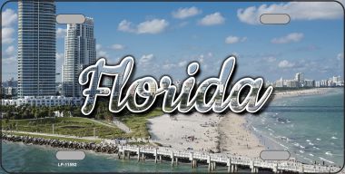 LP-11592 Florida White Sand Beach State License Plate - 3.5 x 2 in.