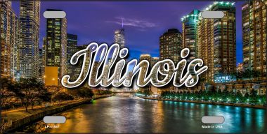 LP-11597 Illinois River City Lights State License Plate - 3.5 x 2 in.