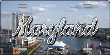 LP-11605 Maryland River Skyline State License Plate - 3.5 x 2 in.