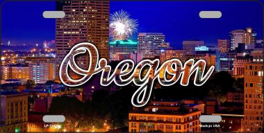 LP-11625 Oregon Firework City Lights State License Plate - 3.5 x 2 in.