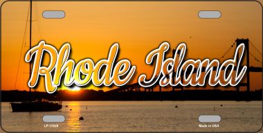 LP-11628 Rhode Island River Sunset State License Plate - 3.5 x 2 in.