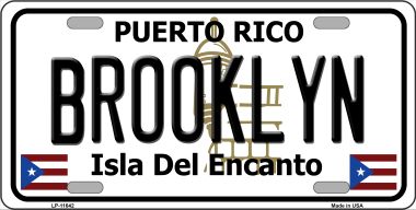 Brooklyn Puerto Rico Novelty License Plate - 3.5 x 2 in.