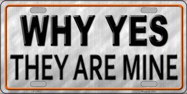 LP-11671 Why Yes They Are Mine Novelty License Plate - 3.5 x 2 in.