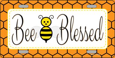 LP-11723 Bee Blessed Simple Novelty License Plate - 3.5 x 2 in.