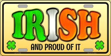 LP-11740 Irish & Proud Novelty License Plate - 3.5 x 2 in.
