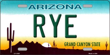 LP-11801 Rye Arizona Novelty License Plate - 3.5 x 2 in.