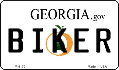 M-6172 Biker Georgia State License Plate Novelty Magnet - 3.5 x 2 in.