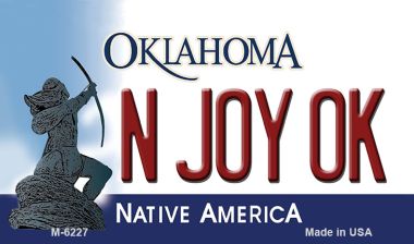 M-6227 N Joy OK Oklahoma State License Plate Novelty Magnet - 3 x 6 in.