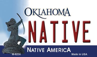 M-6230 Native Oklahoma State License Plate Novelty Magnet - 3 x 6 in.