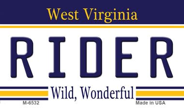 Rider West Virginia State License Plate Tag Magnet M-6532