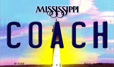 Coach Mississippi State License Plate Tag Magnet M-6596