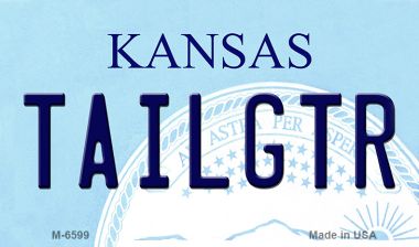 M-6599 Tailgtr Kansas State License Plate Novelty Magnet - 3 x 6 in.