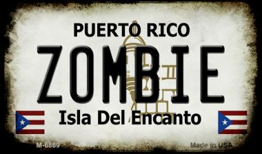 SMART BLONDE Zombie Puerto Rico State License Plate Tag Magnet M-6869