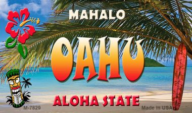 Oahu Tiki Novelty Metal Magnet M-7829