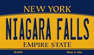 M-8938 Niagara Falls New York State License Plate Magnet - 3 x 6 in.