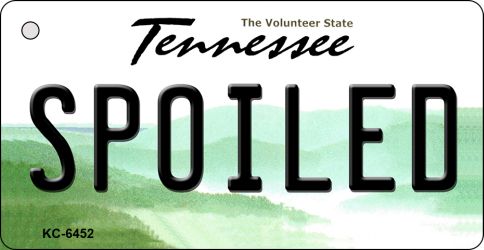 KC-6452 Spoiled Tennessee License Plate Key Chain - 3 x 6 in.