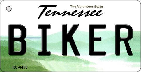 KC-6453 Biker Tennessee License Plate Key Chain - 3 x 6 in.