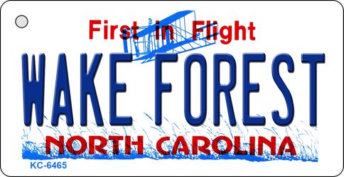KC-6465 Wake Forest North Carolina State License Plate Key Chain - 3 x 6 in.