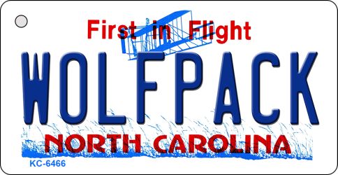 KC-6466 Wolfpack North Carolina State License Plate Key Chain - 3 x 6 in.
