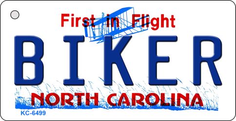 KC-6499 Biker North Carolina State License Plate Key Chain - 3 x 6 in.