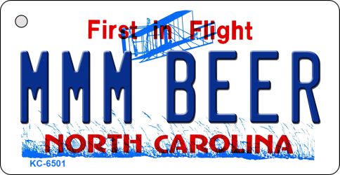KC-6501 MMM Beer North Carolina State License Plate Key Chain - 3 x 6 in.