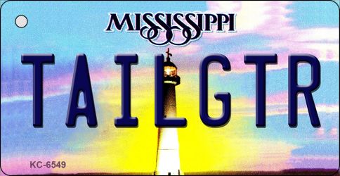 KC-6549 Tailgtr Mississippi State License Plate Key Chain - 3 x 6 in.