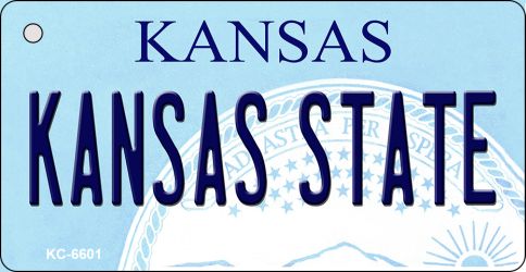 KC-6601 Kansas State University License Plate Novelty Key Chain - 3 x 6 in.